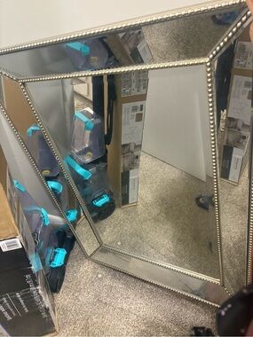 Beaded Silver Framed Wall Mirror